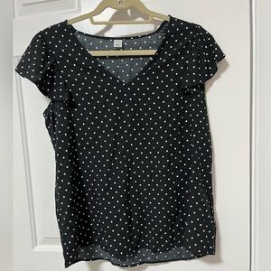 Old Navy Black and White Polka dot Blouse - Medium